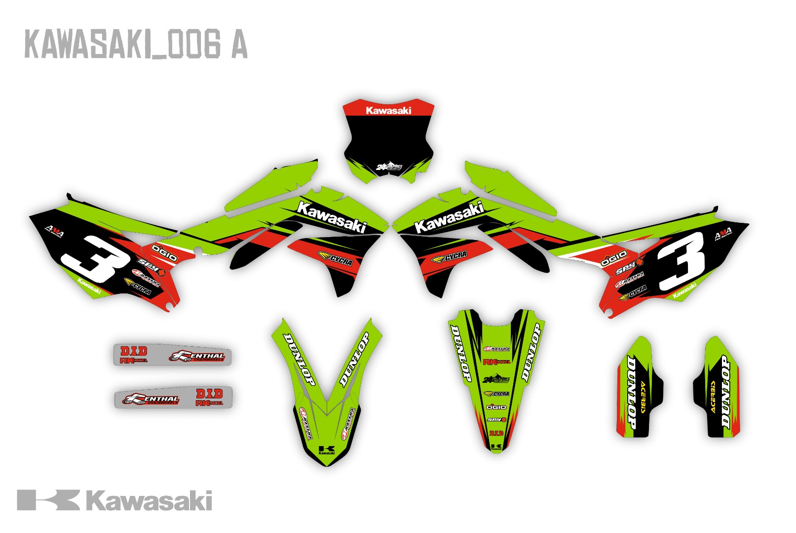 Наклейки на мотоцикл Kawasaki 006