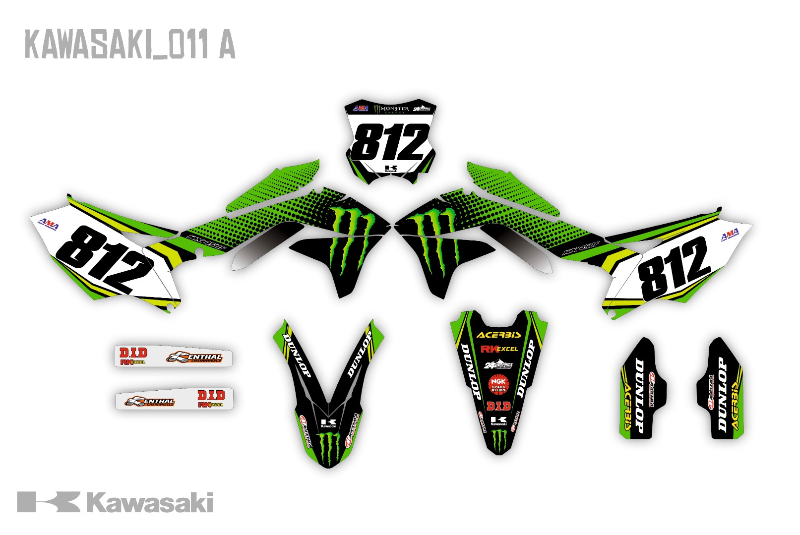 Наклейки на мотоцикл Kawasaki 011