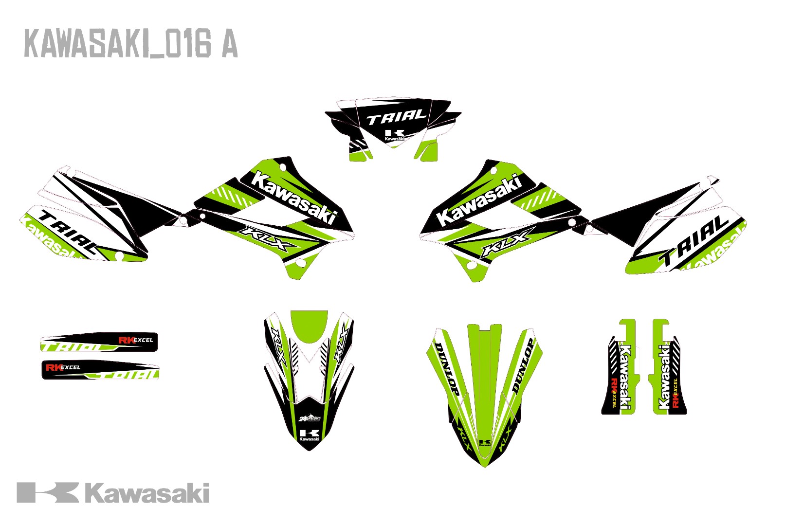 Наклейки на мотоцикл Kawasaki 016