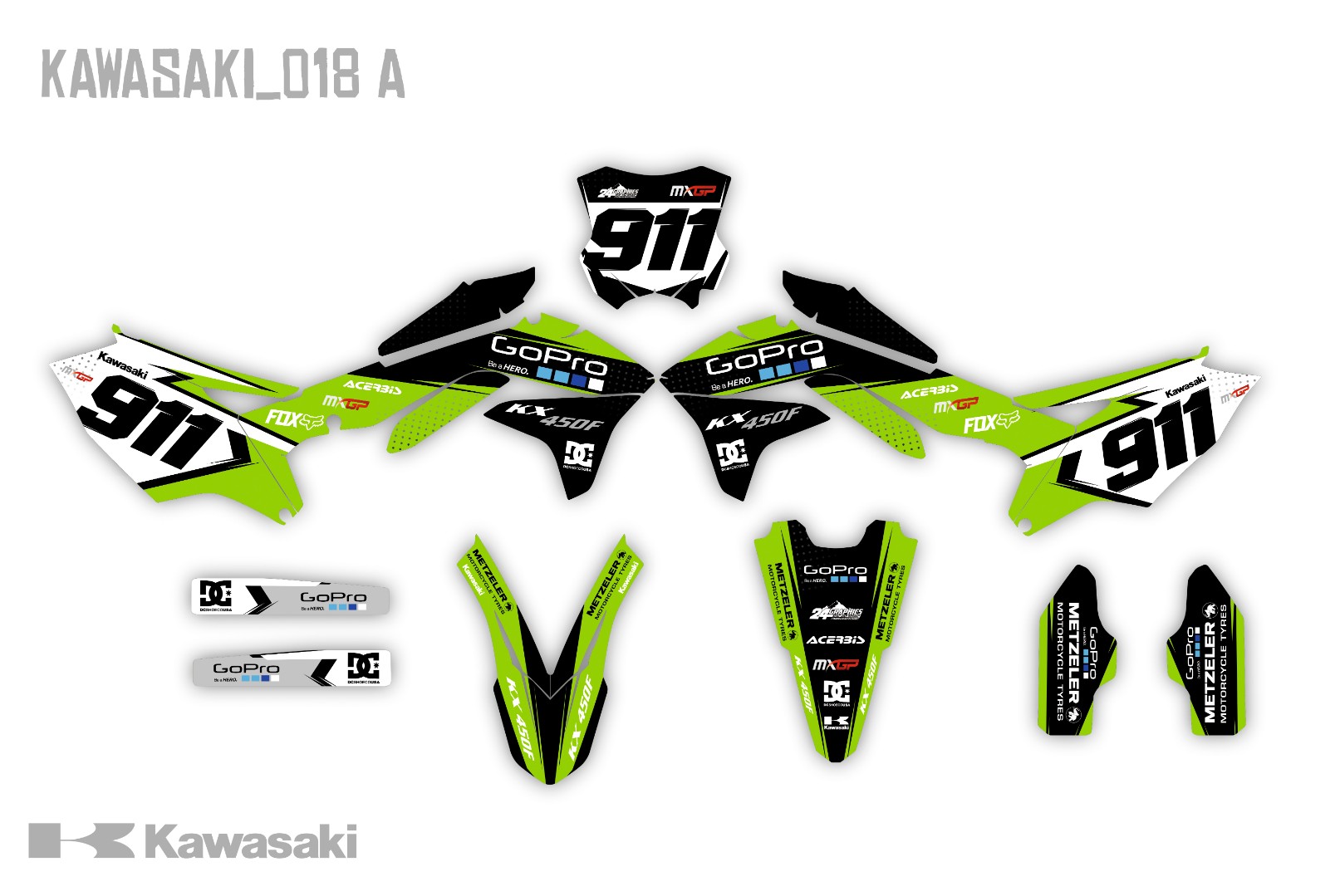 Наклейки на мотоцикл Kawasaki 018