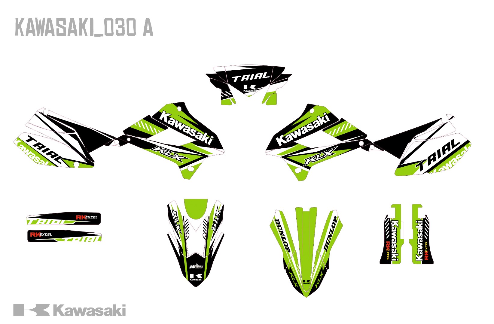 Наклейки на мотоцикл Kawasaki 030